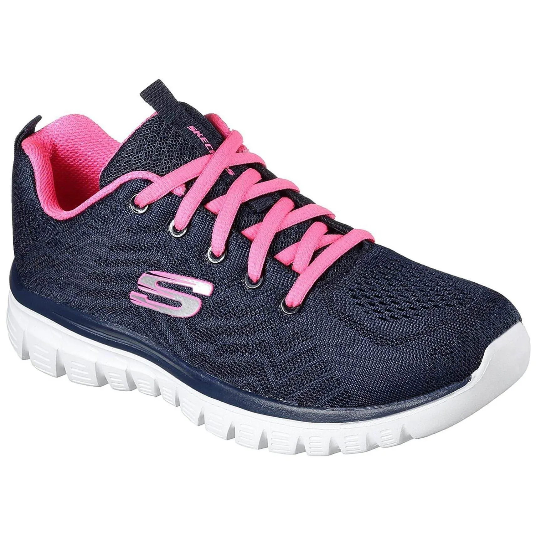 Skechers Graceful Womens Training Shoes - Navy Cushioning Pods Secure Fit Lacing System