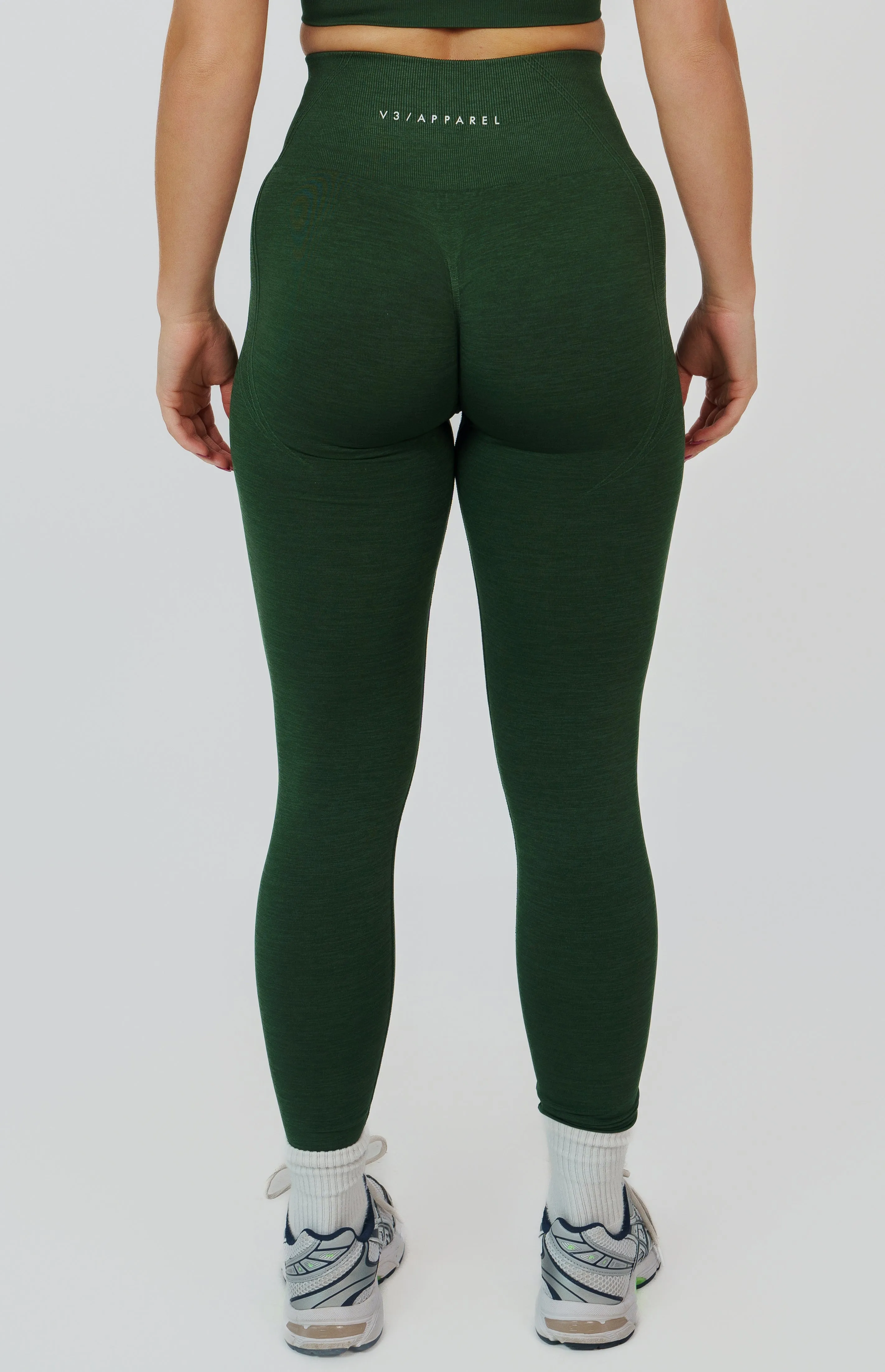 Anti Pilling Finish Move Control Tempo Seamless Scrunch Leggings - Hunter Green