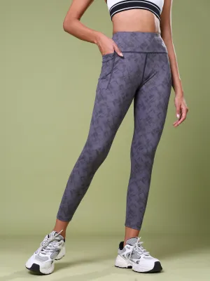Women Printed Slim Fit Tights with ELASTO PLUS Fade Resistant Work Commute