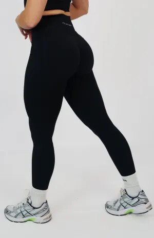 Lightweight Tempo Seamless Scrunch Leggings - Black