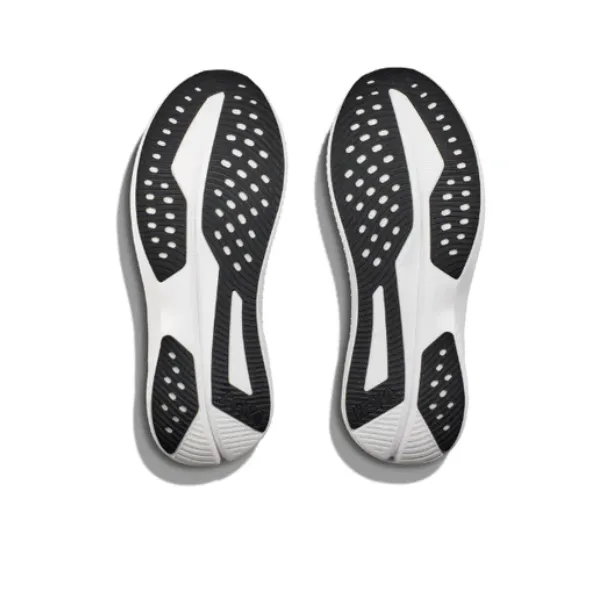 HOKA Women's Mach 6 (Wide Width) Black/White multi - density midsole
