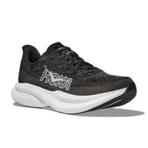 HOKA Women's Mach 6 (Wide Width) Black/White narrow - fitting