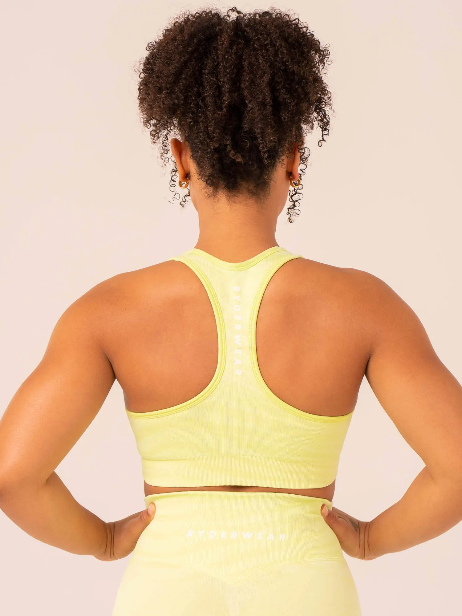 Zebra Seamless Sports Bra - Lime Zebra monogrammed Comfortable Coverage