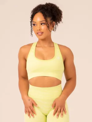 Zebra Seamless Sports Bra - Lime Zebra Buttoned seams Versatile Fabric