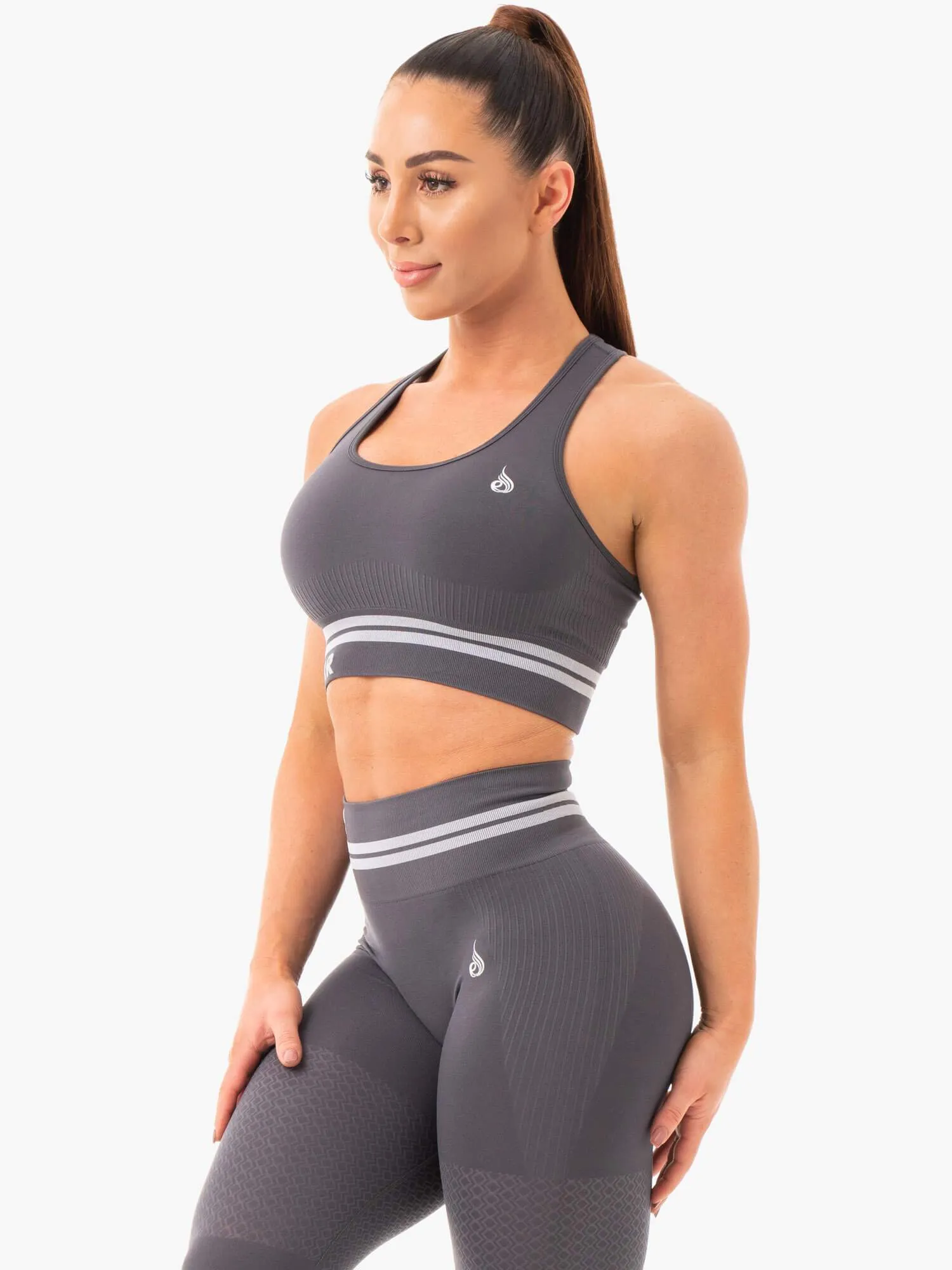 Easy Material Freestyle Seamless Longline Sports Bra - Charcoal