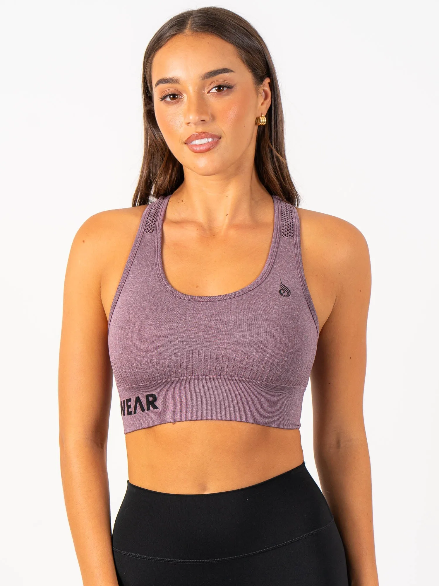 Hook-and-eye closure seams Seamless Staples Sports Bra - Purple Marl