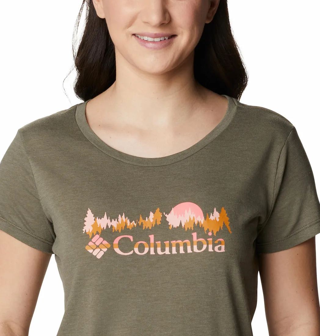 Columbia Women Green Daisy Days SS Graphic Tee Summer Fashion
