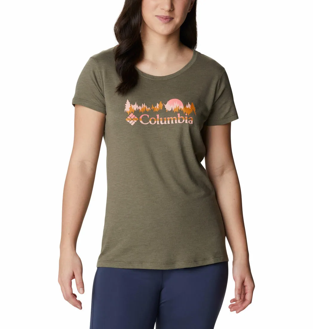 AntiPilling Smart Wear Columbia Women Green Daisy Days SS Graphic Tee