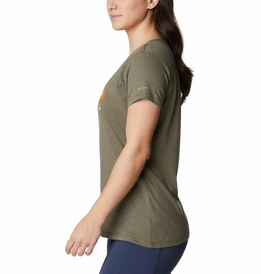 Columbia Women Green Daisy Days SS Graphic Tee Cozy Hug