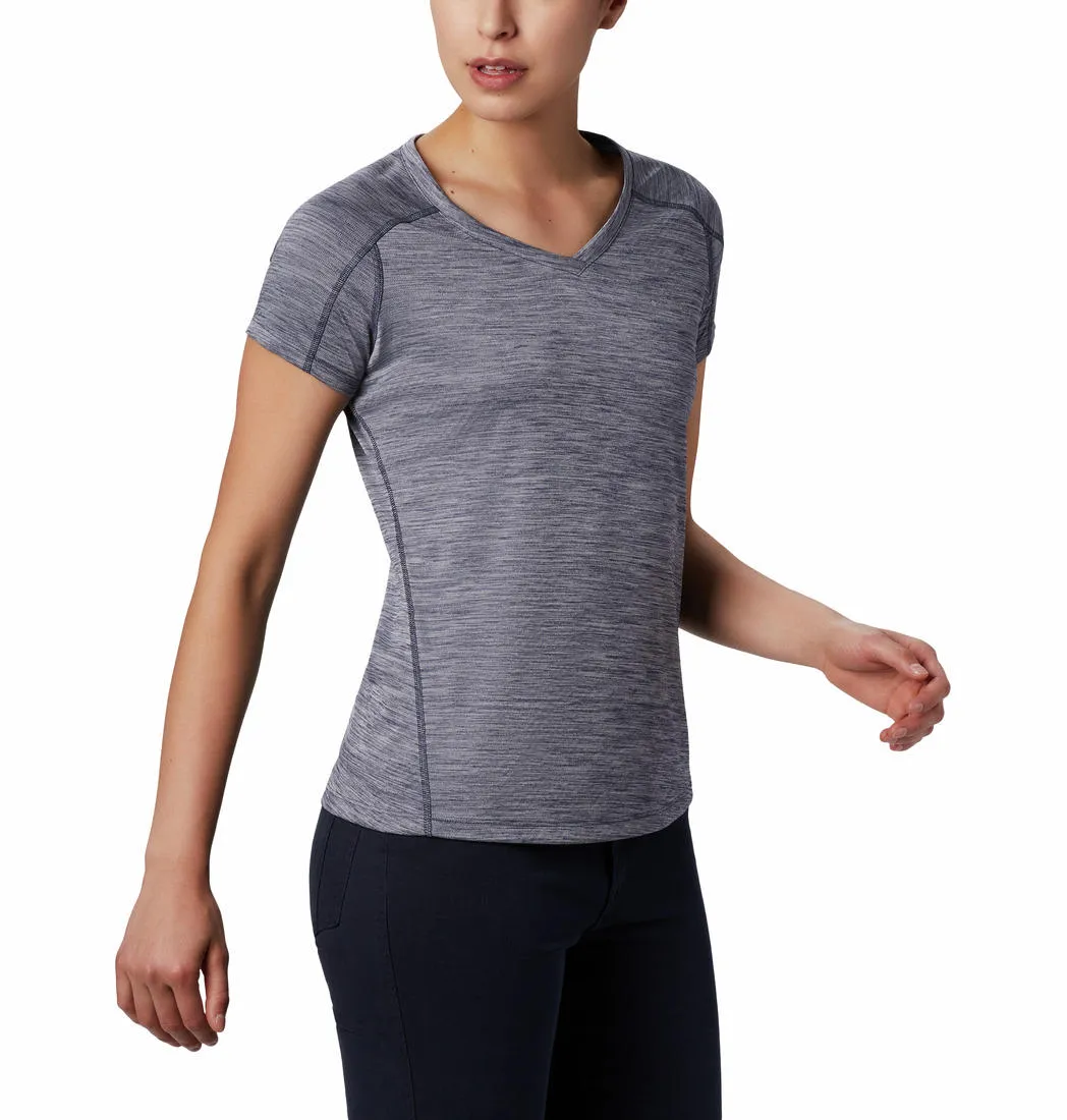 Chic Cut Sporty Style Wear Columbia Women Blue Zero Rules Short Sleeve Shirt (Sun Protection)
