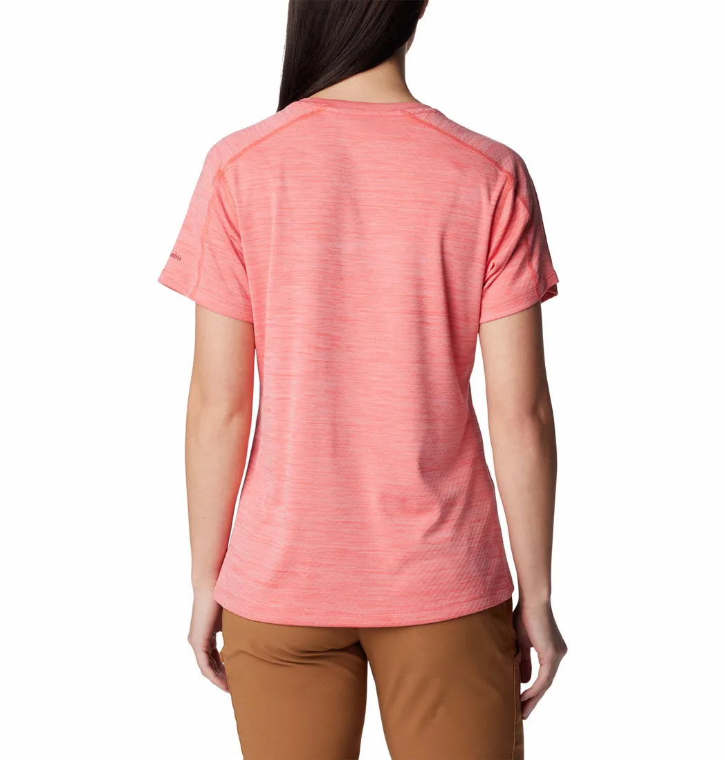 Columbia Women Red W Zero Rules Graphic Crew (Sun Protection) Fun Prints