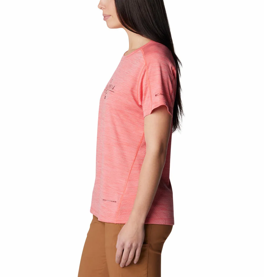 Columbia Women Red W Zero Rules Graphic Crew (Sun Protection) Crew neck classic