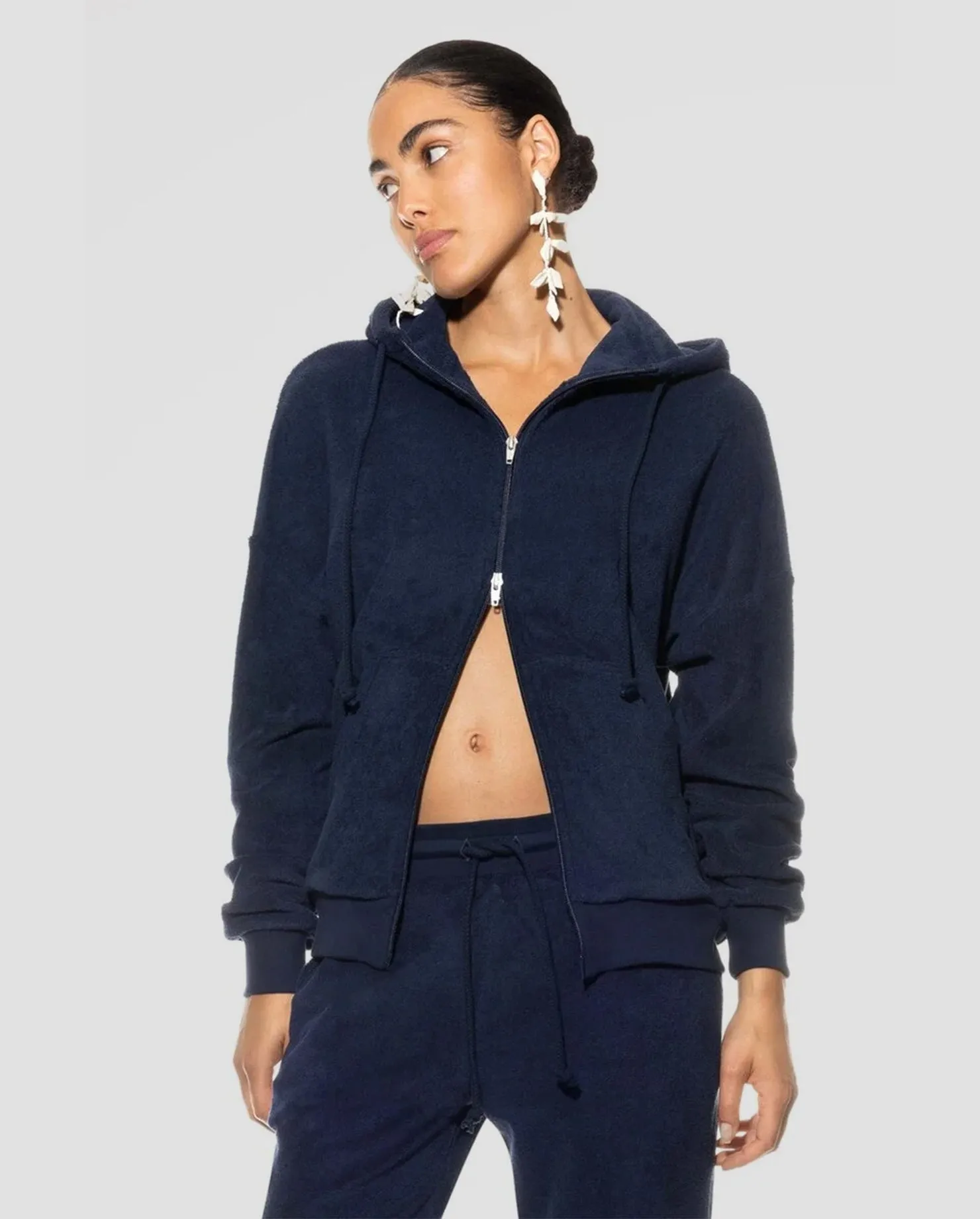 right for hot weather product shiny sparkle Hooded Cardigan Rebeca Series Blue