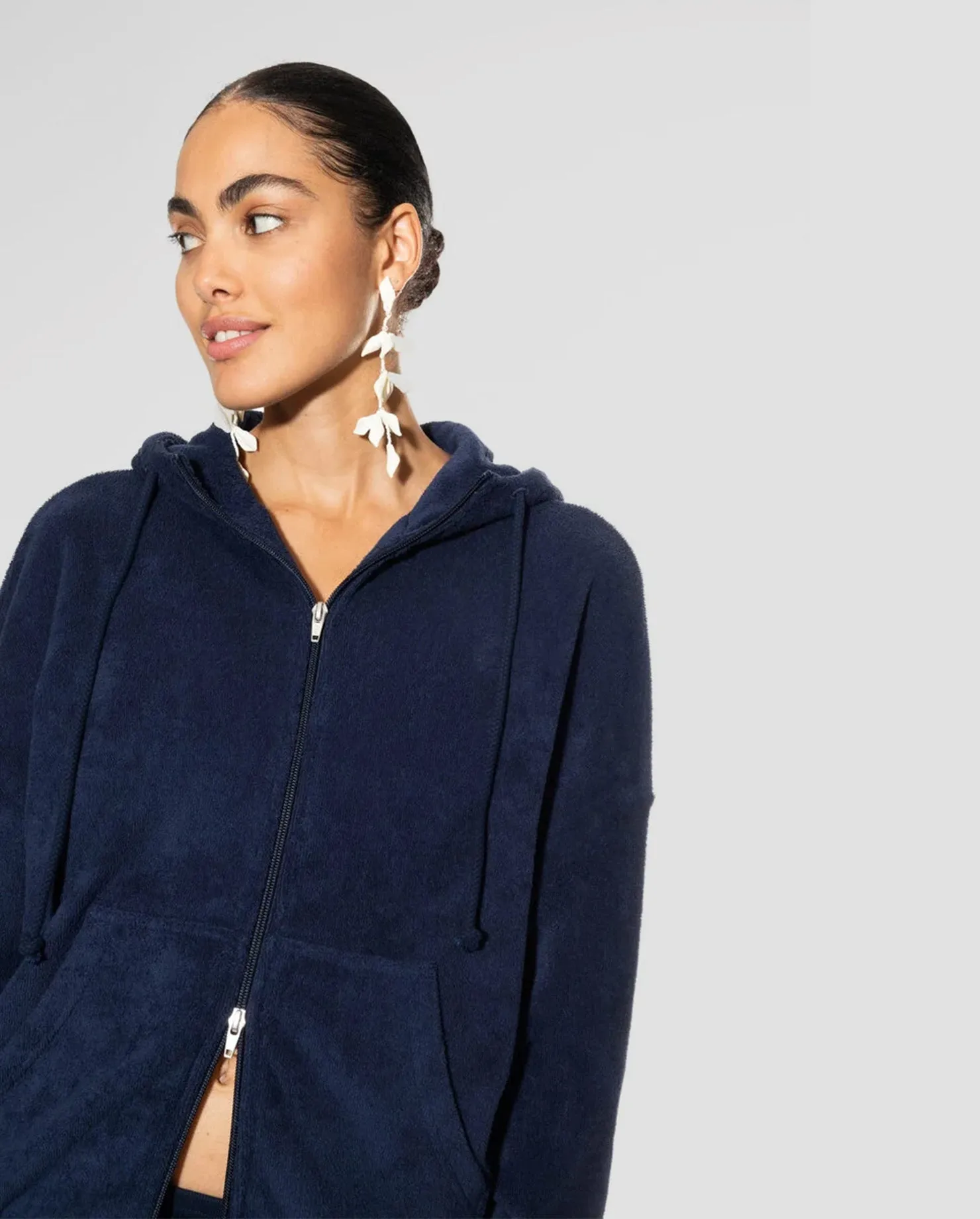 Fashion Layers product date night charm Hooded Cardigan Rebeca Series Blue