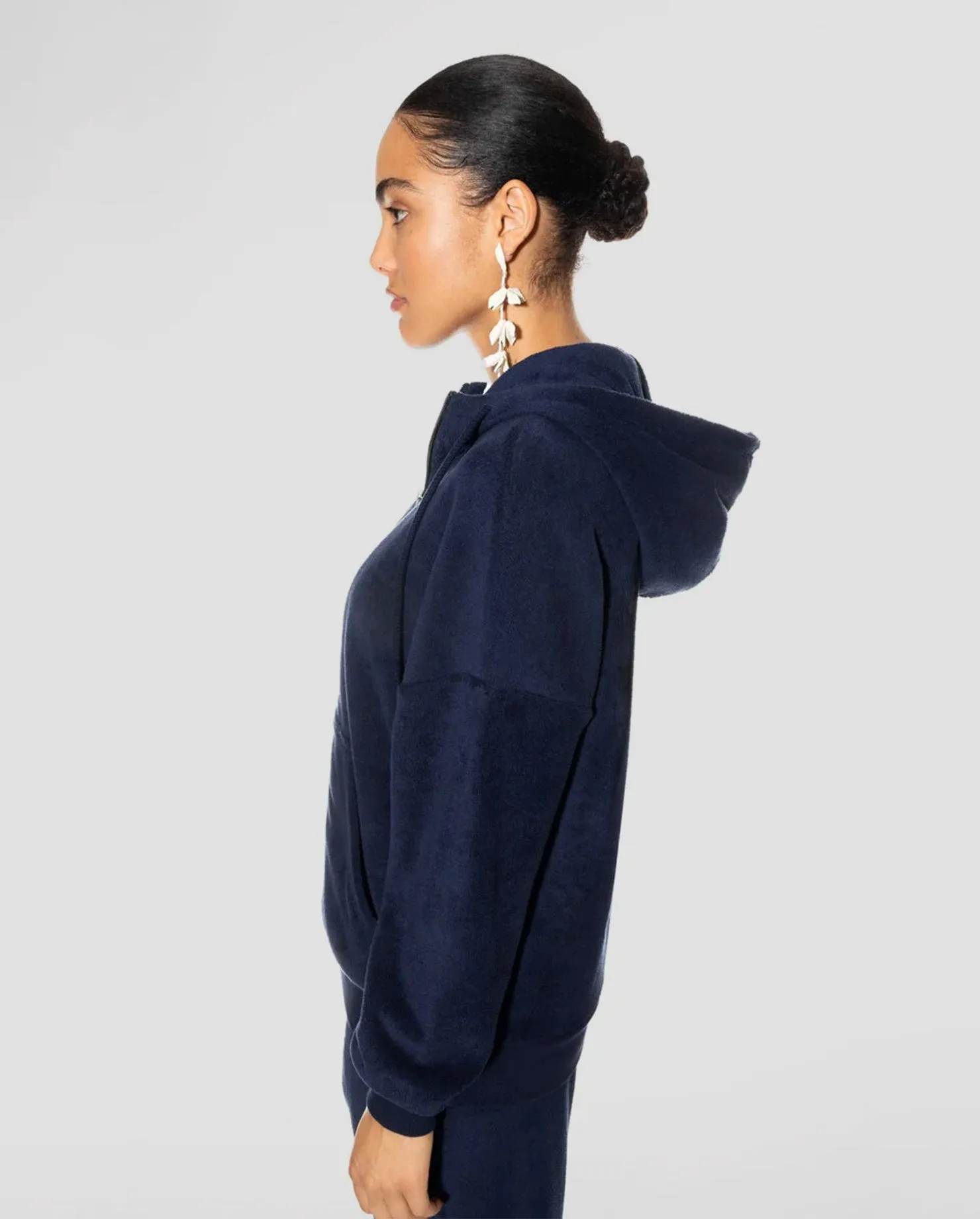 Hooded Cardigan Rebeca Series Blue Core Chic