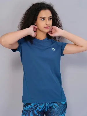 Women Solid Slim Fit Crew Neck T-shirt with TECHNO COOL Cozy Layer