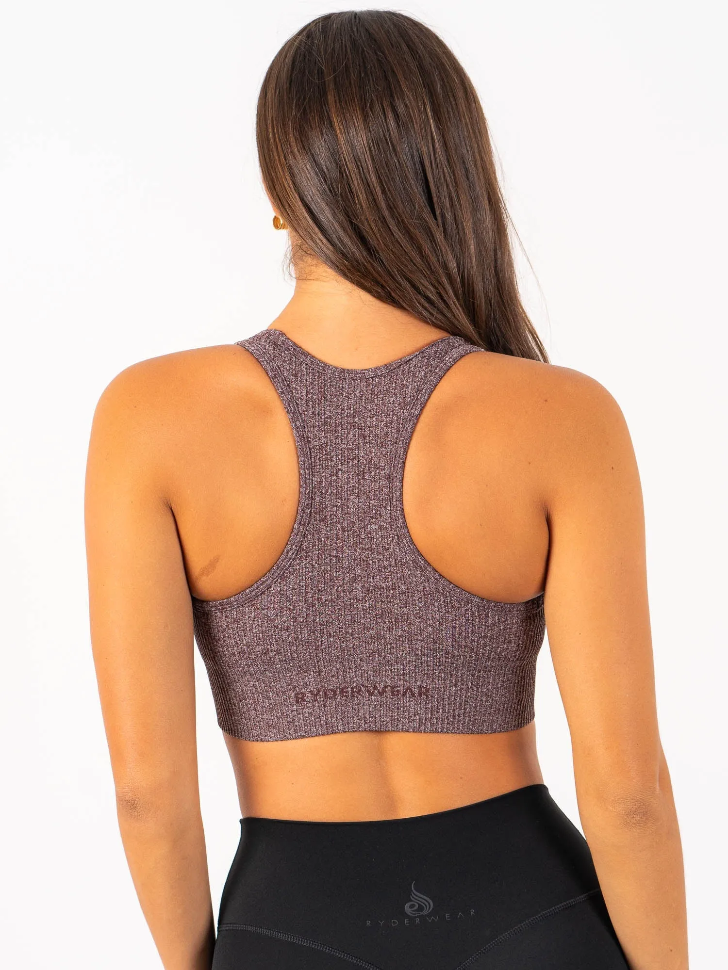 Rib Seamless Sports Bra - Chocolate Marl Hiking groups