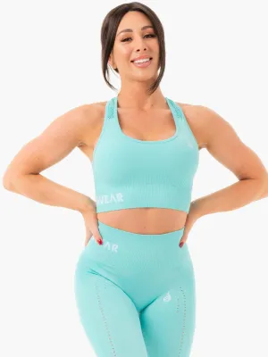 Anti-shrink seams Seamless Staples Sports Bra - Aqua Marl