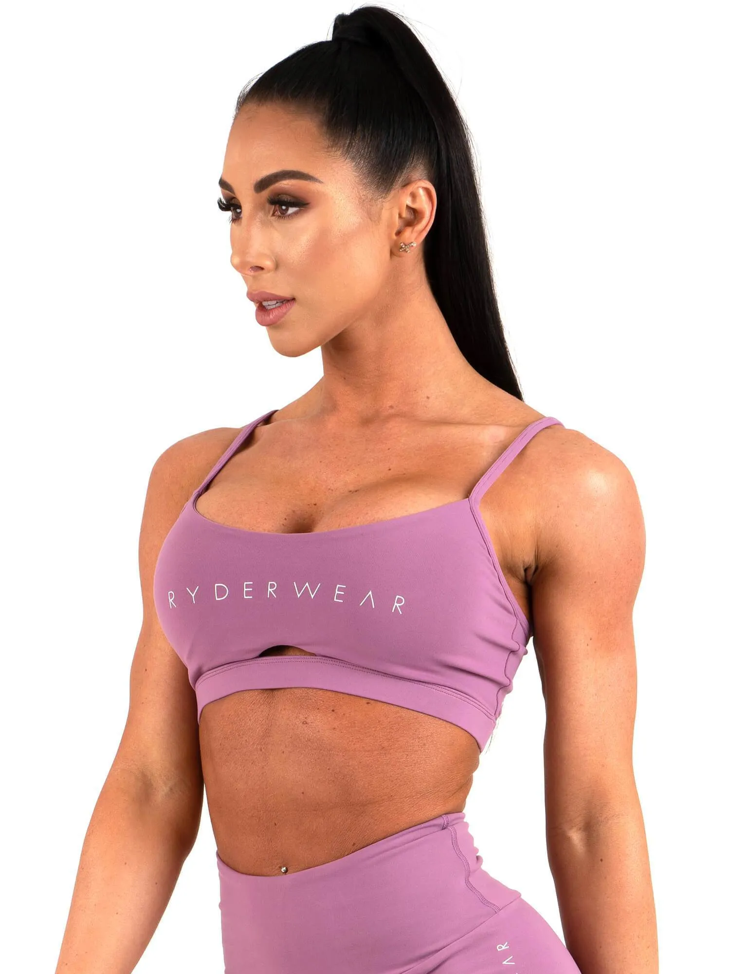 High-impact Adjustable band Staples Sports Bra - Purple