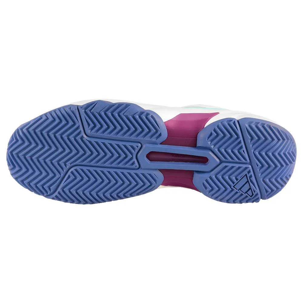 adidas Women's CourtJam Control 3 - Semi Flash Aqua/White Abrasion Resistant Outsole Non Marking Sole