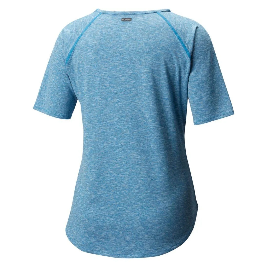 Columbia Women Blue Wander More SS Tee (Sun Protection) Versatile Fit