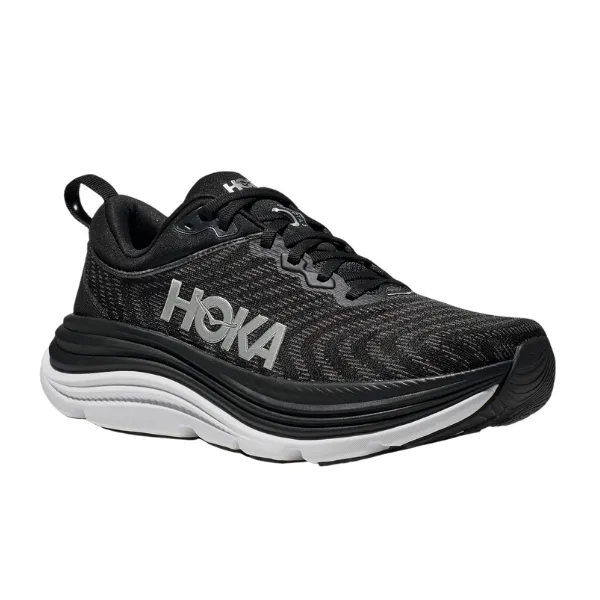 Hot weather run HOKA Women's Gaviota 5 (Medium) Black/White
