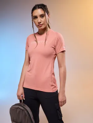 Chilly Style Casual Comfort Wear Women Typography Print Regular Fit Round Neck Sports Tee with TECHNOCOOL 
