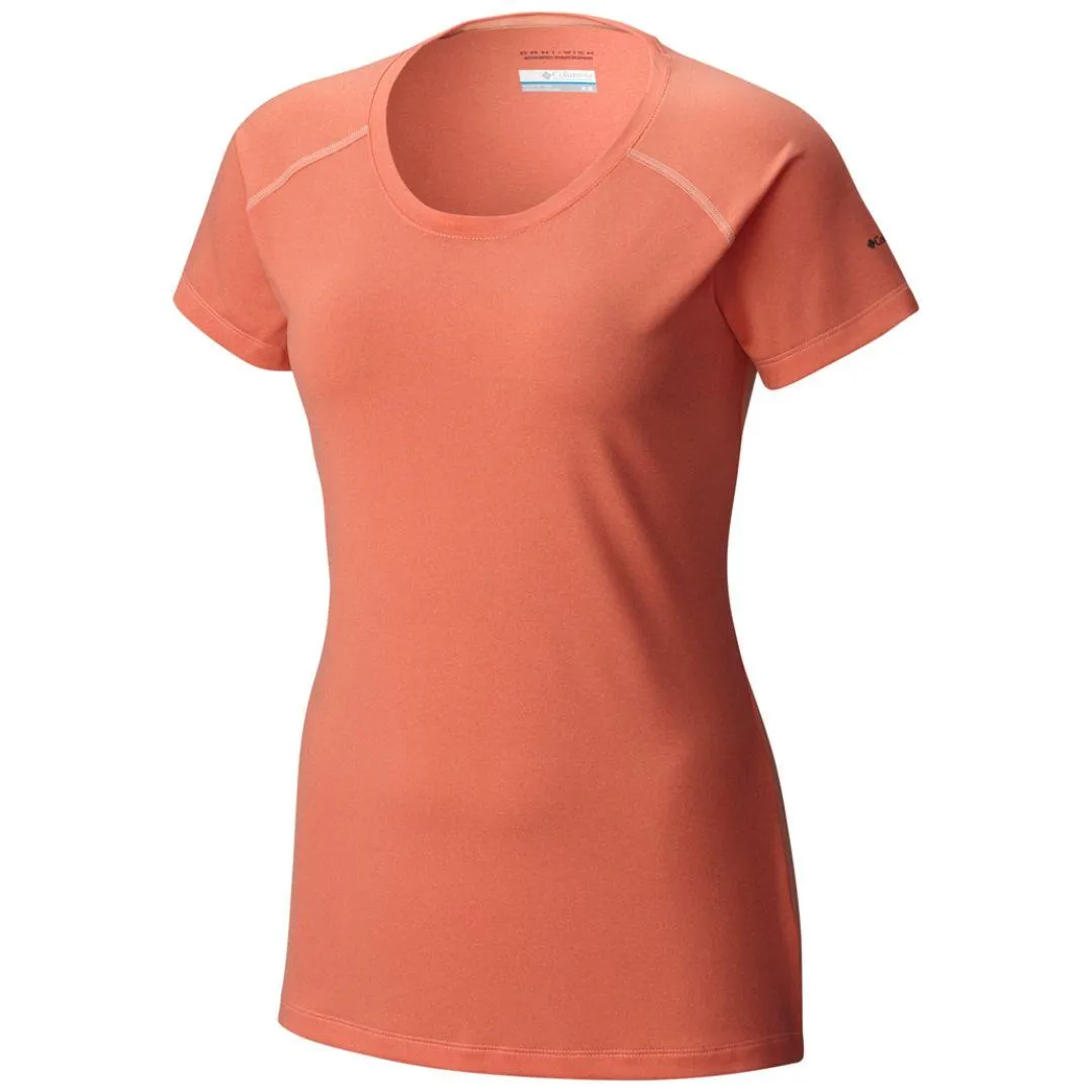 Columbia Women Peach Tuk Mountain Womens Short Sleeve Shirt (Sun Protection) Travel Comfort Style
