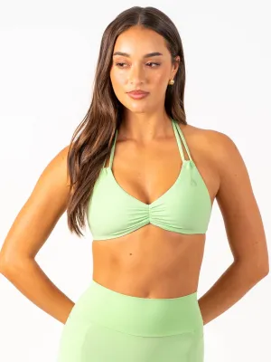 NKD Twin Strap Halter Bra - Green Glow Secure Fabric Back support
