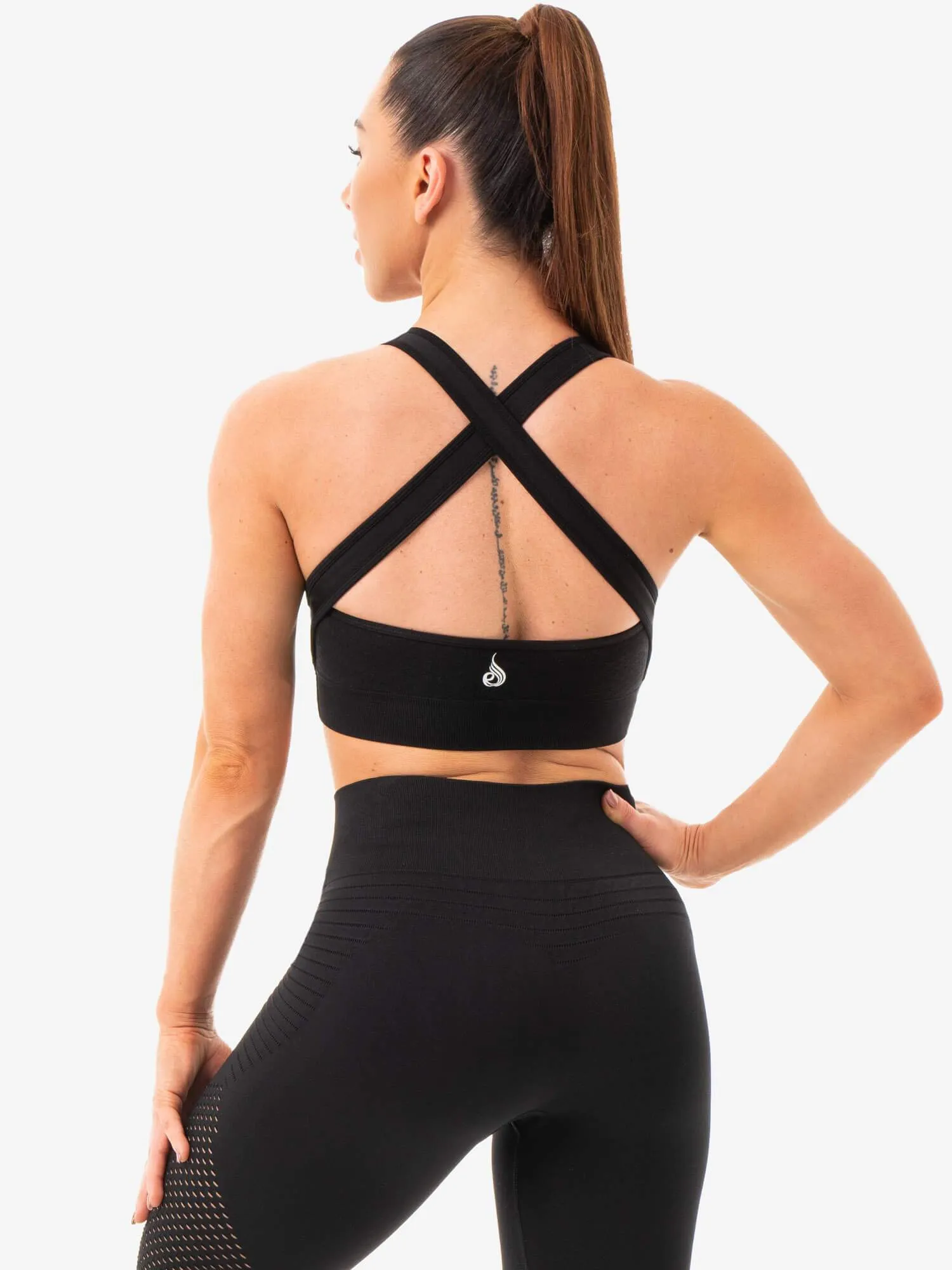 Geo Seamless Sports Bra - Black Pastel workout wear Fashion activewear
