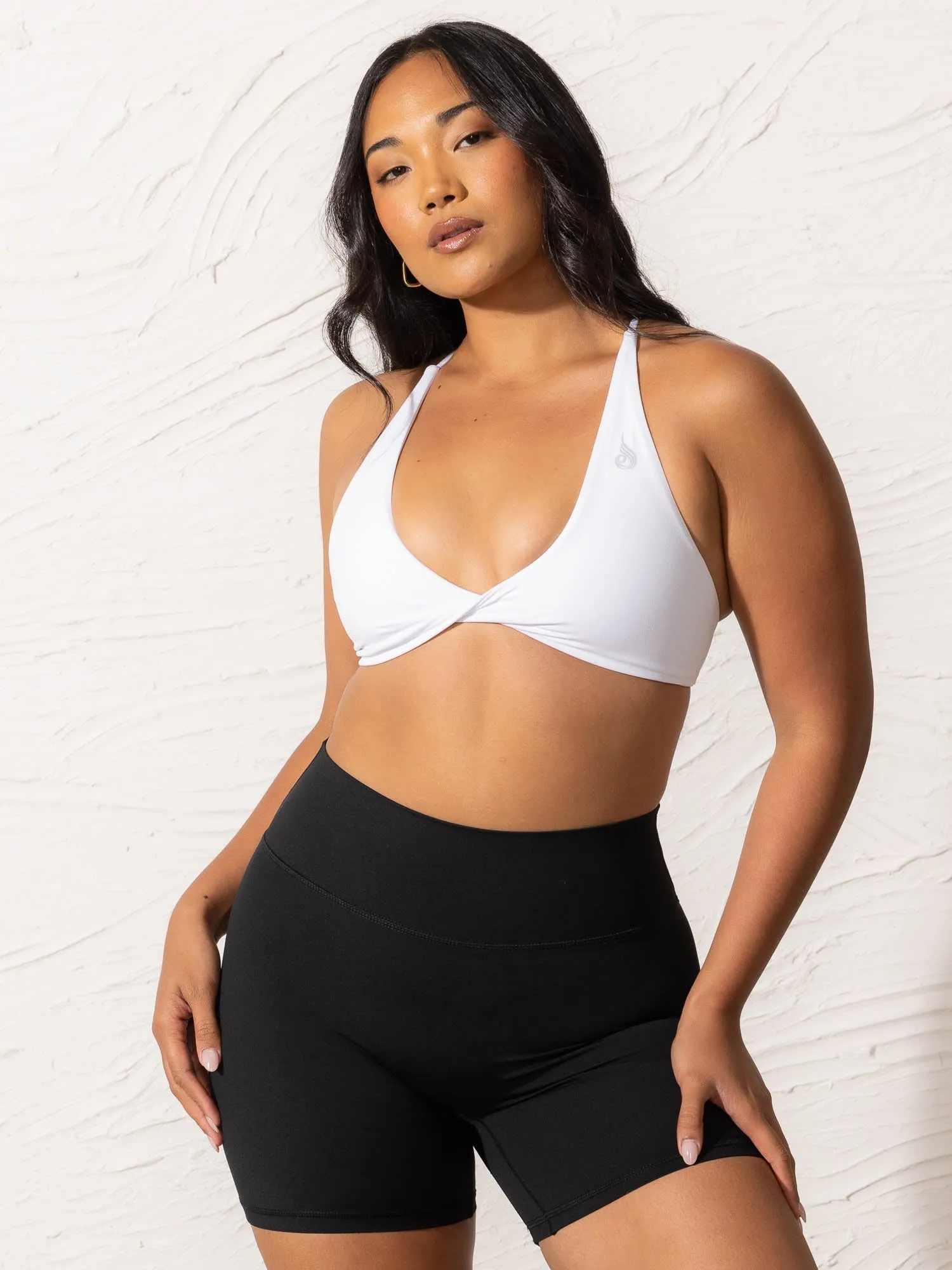 Plain fitness clothing NKD Twist Sports Bra - White