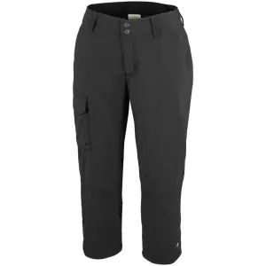Columbia Women Black Silver Ridge Capri (Sun Protection) Athletic Cut