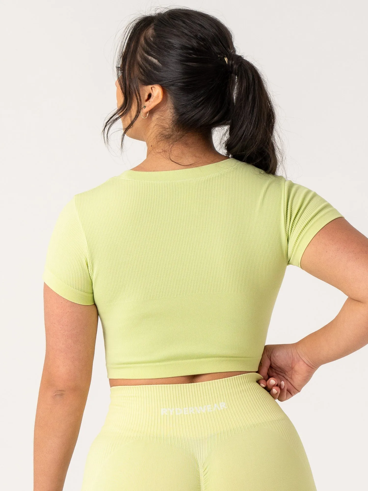 Rib Seamless T-Shirt - Lime Sport Layer Fit