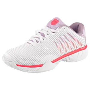 Enhanced Lateral Stability K-Swiss Women's Hypercourt Express 2 - Wide - White/Orchid Petal