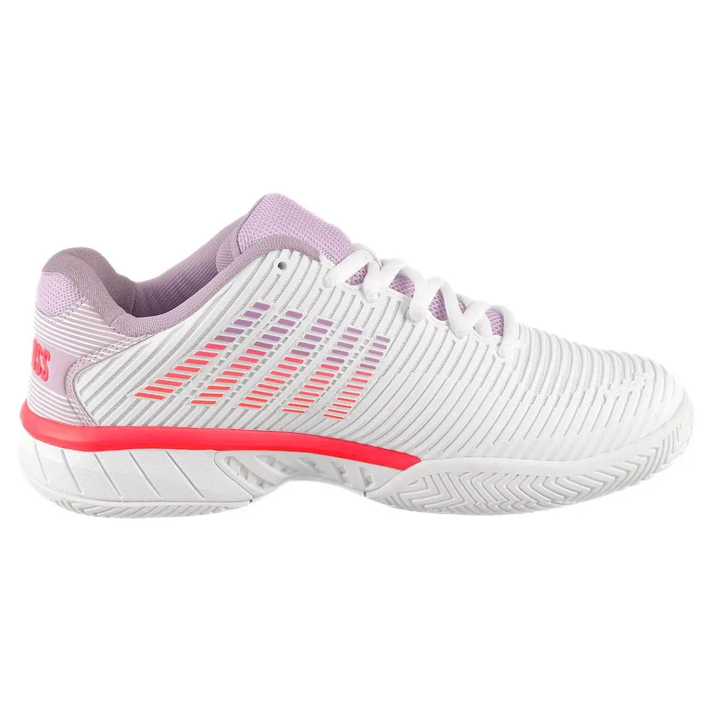 Breathable mesh upper Customizable Insole K-Swiss Women's Hypercourt Express 2 - Wide - White/Orchid Petal