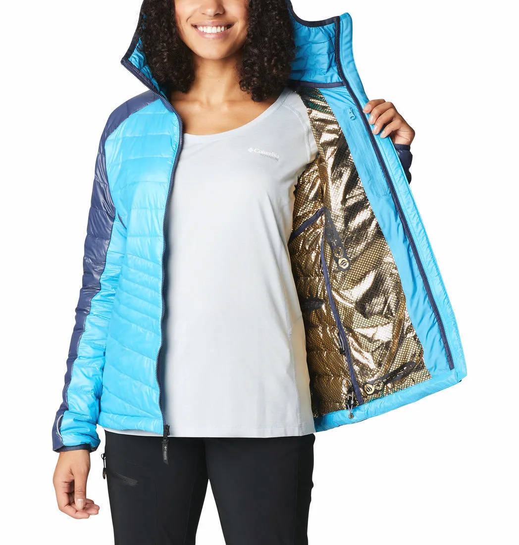 Easy Movement High Neck Protection Columbia Women Blue Platinum Peak Hooded Jacket