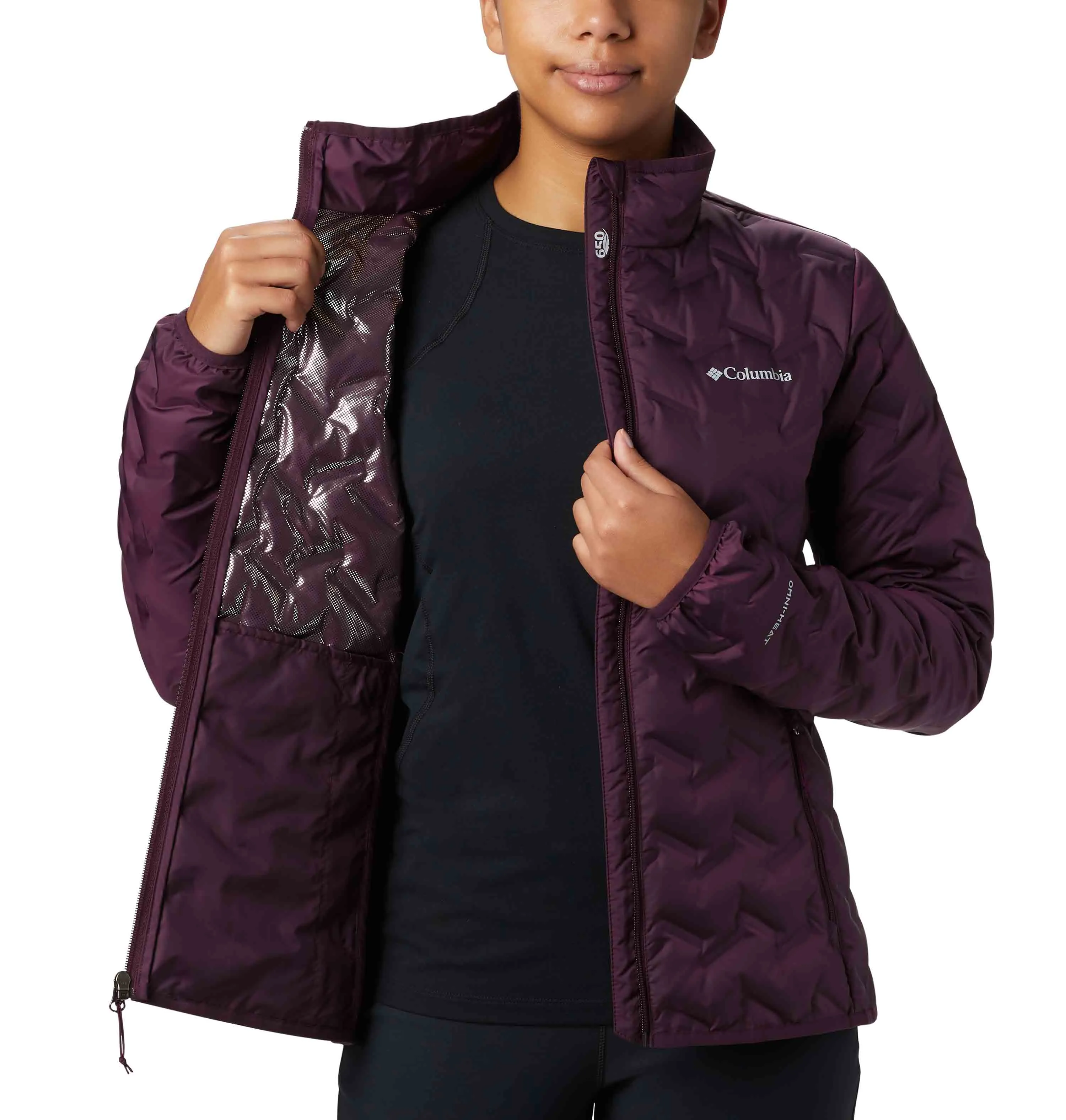 Quick Closure Chilly Air Columbia Women Maroon Delta Ridge Down Jacket