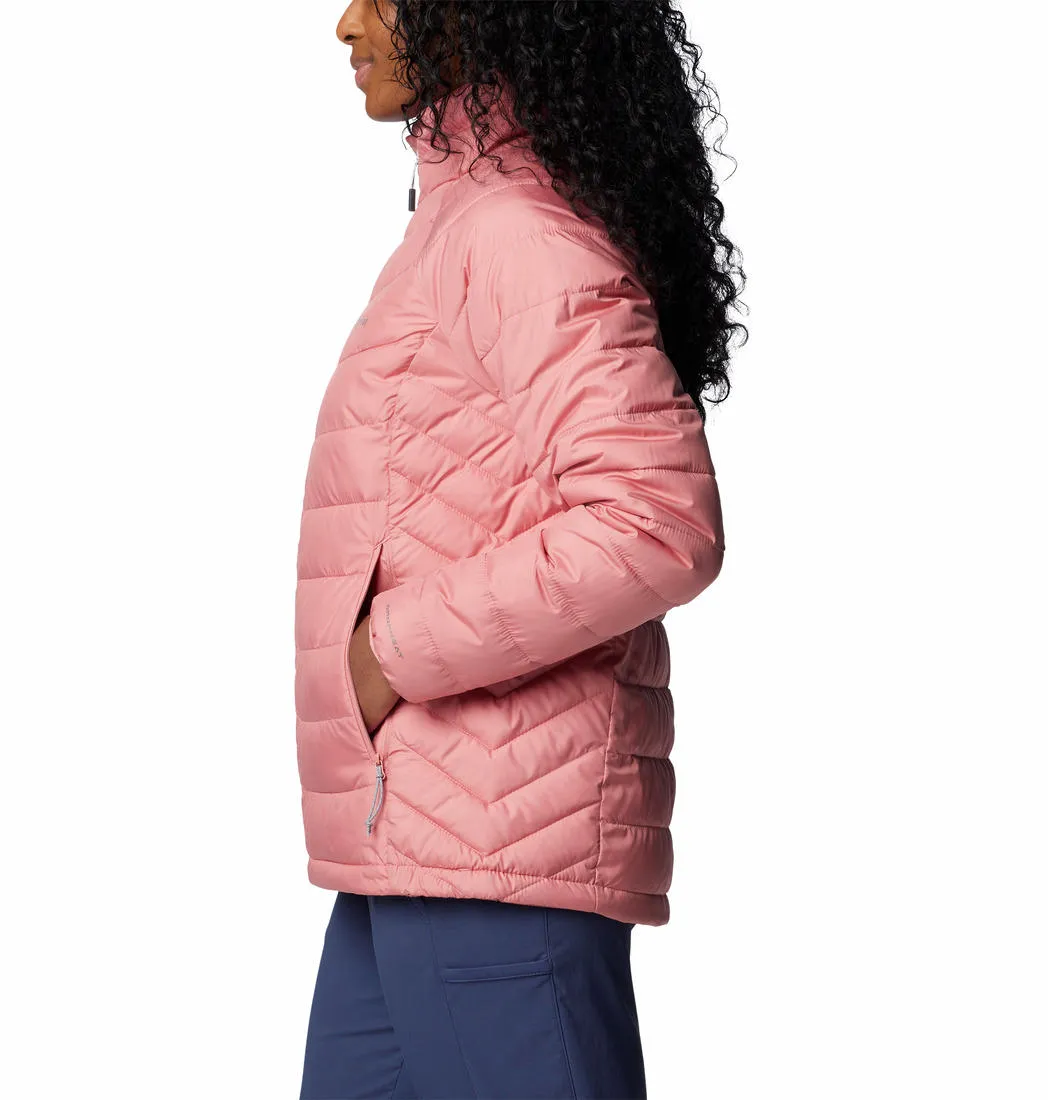 Columbia Women Pink Powder Lite II Full Zip Jacket Sporty Fit Reinforced Hem