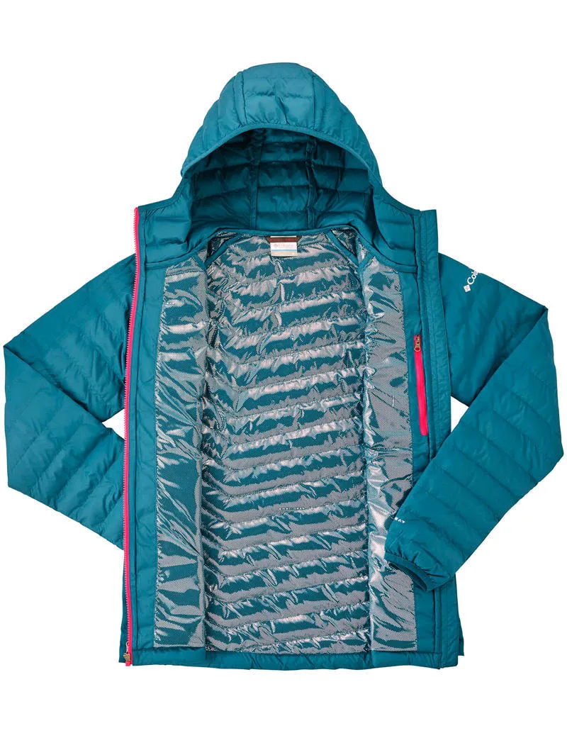 Columbia Women Blue Powder Lite Hooded Jacket suitable for weekend getaways