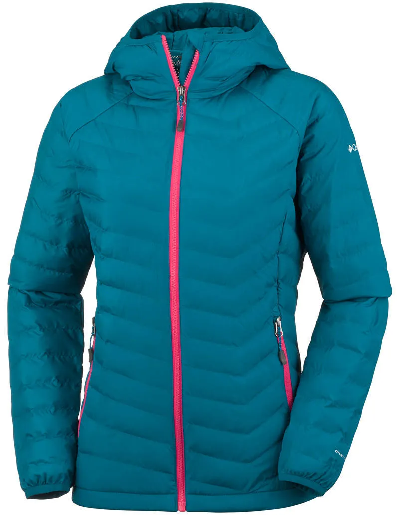 Columbia Women Blue Powder Lite Hooded Jacket Hidden pockets Bright Tones