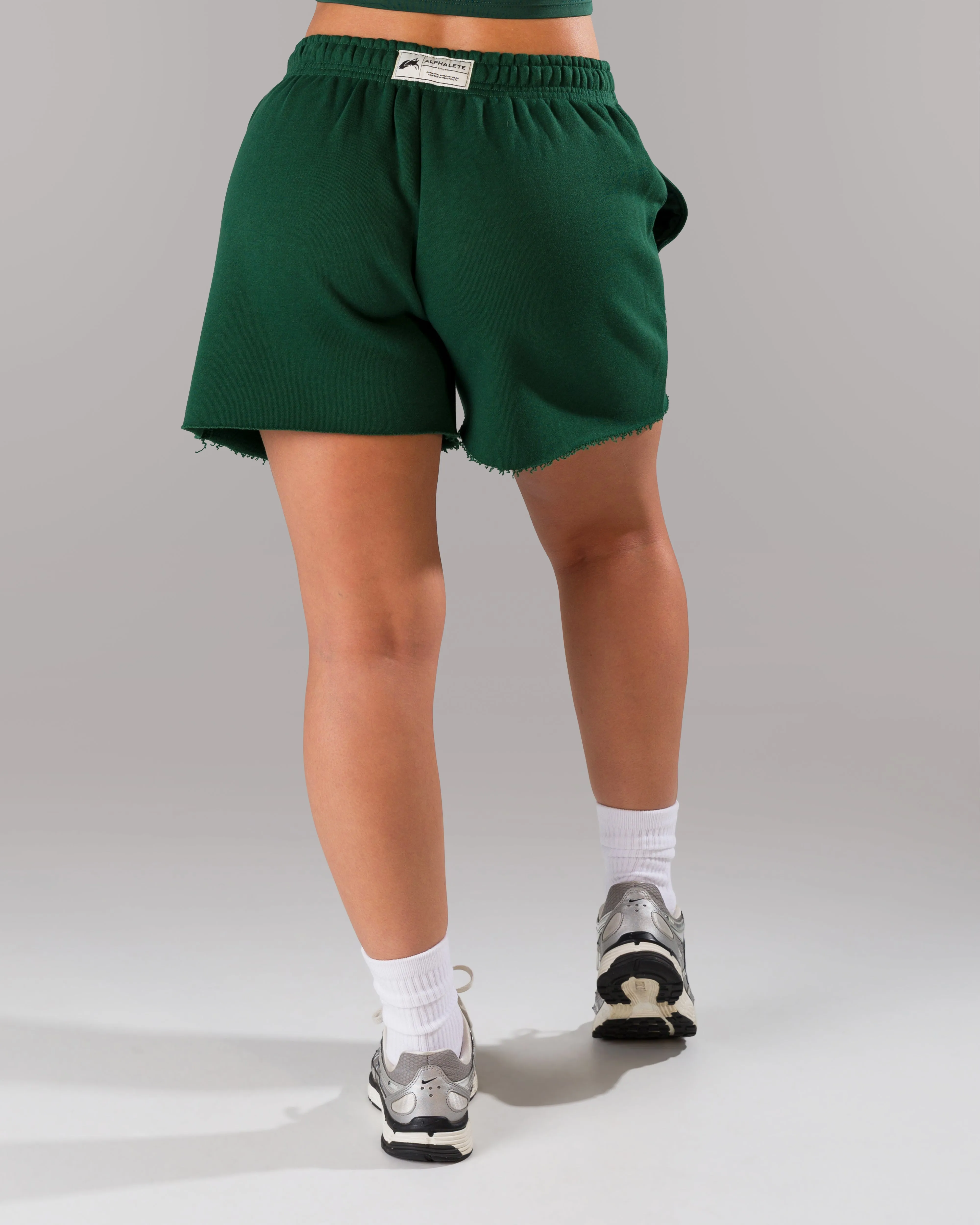 Core Sweat Short - Court Green Breathable fabric construction Faux Leather