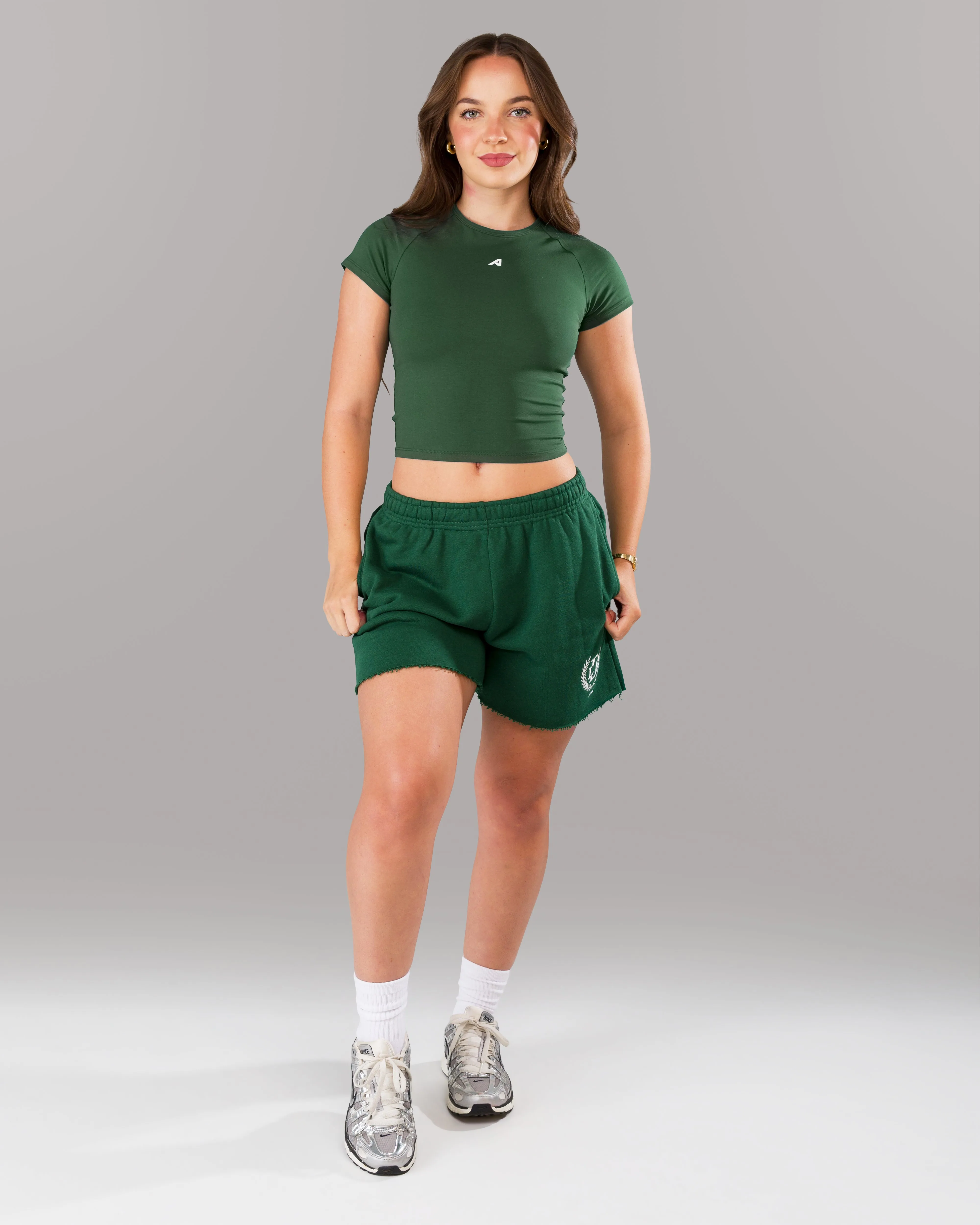 Camouflage Pattern Snag Free Design Core Sweat Short - Court Green