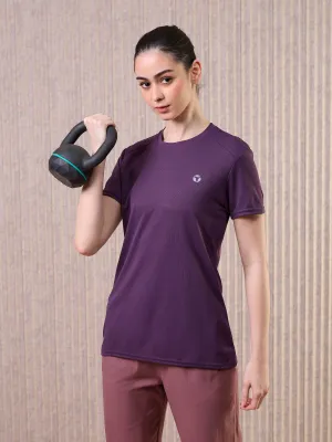 Women Solid Slim Fit Crew Neck T-shirt with TECHNO COOL Soft Layering