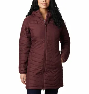 Columbia Women Maroon Powder Lite Mid Jacket Wind Protection Silk