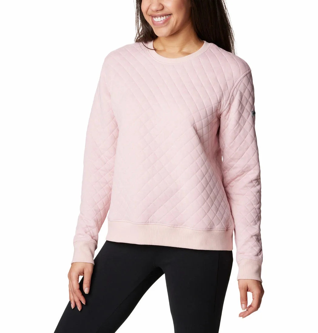 Columbia Women Pink Columbia Lodge Quilted Crew Ventilated Back Panel