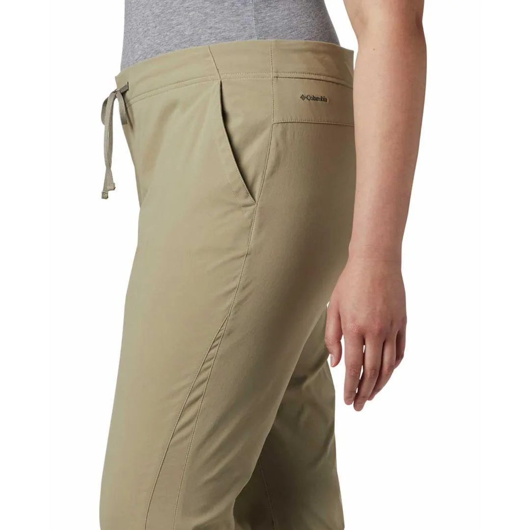 Columbia Women Beige Anytime Outdoor Boot Cut Pant (Sun Protection) Casual Wear Double Layered Knees