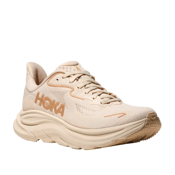 Hoka Women's Clifton 10 Wide Vanilla Torsion Support antimicrobial shoes