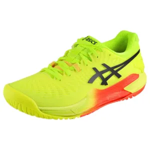 Asics Women's Gel-Resolution 9 - Paris - Safety Yellow/Black Anatomically Shaped Footbed Non Marking Sole