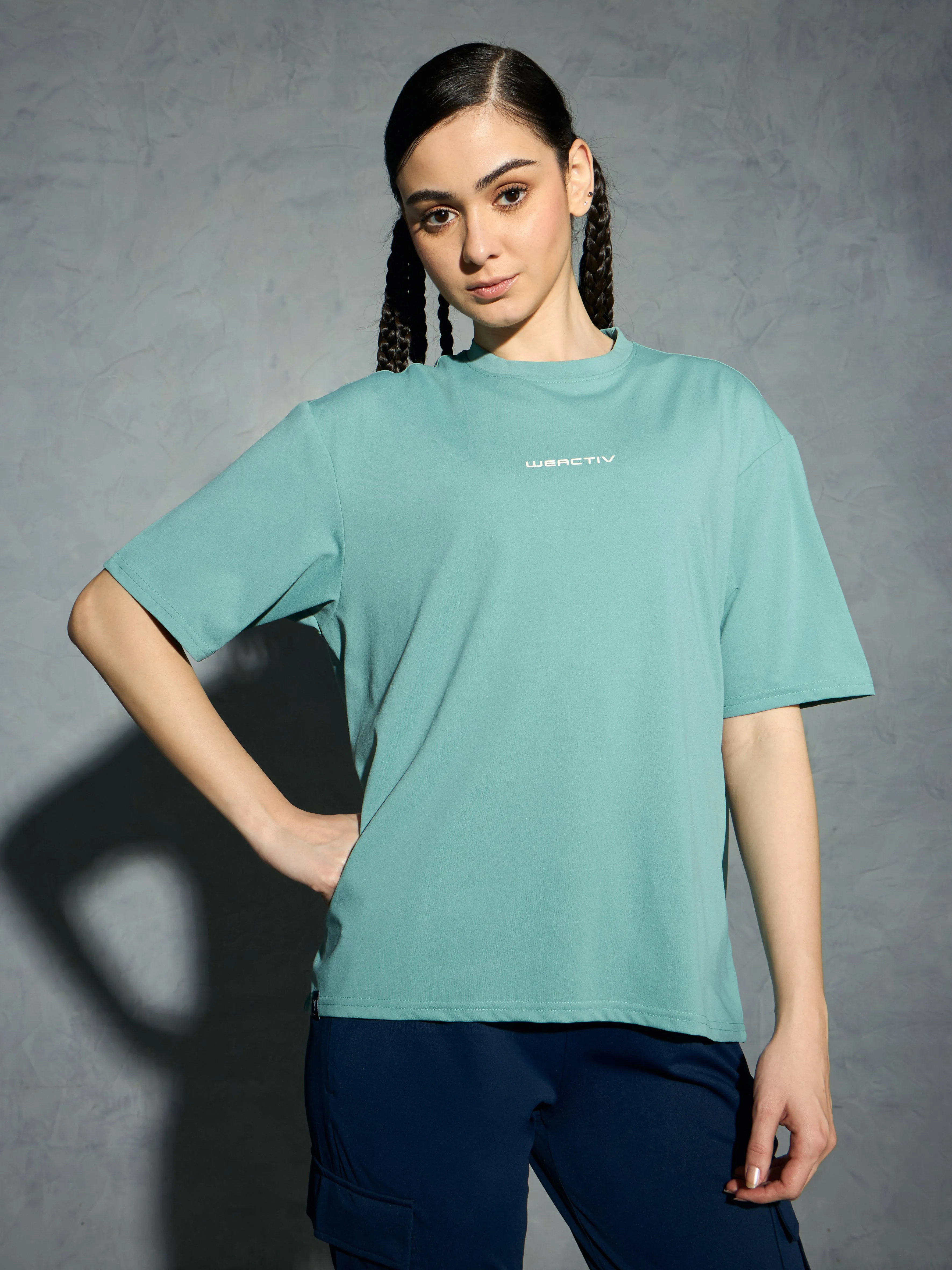 StretchFabric StretchReinforcedArmholes Women Printed Boxy Fit Round Neck T-shirt with COTFLEX