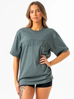 Cozy Apparel Holiday Comfort Style Force Oversized T-Shirt - Fern Green